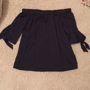 Off the shoulder black blouse